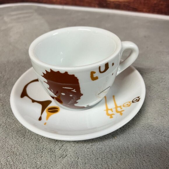 Toscana Espresso Abstract Art Artistic Cup & Saucer Set of 6 - Picture 7 of 16